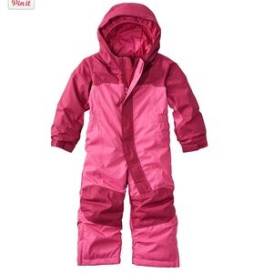 LL Bean Toddler Cold Buster Snowsuit Pink 2T